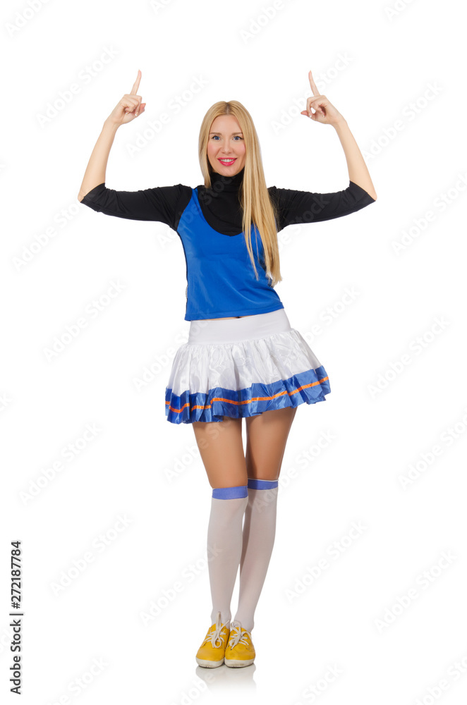 Cheerleader isolated on the white background Cheerleader isolated on the white background