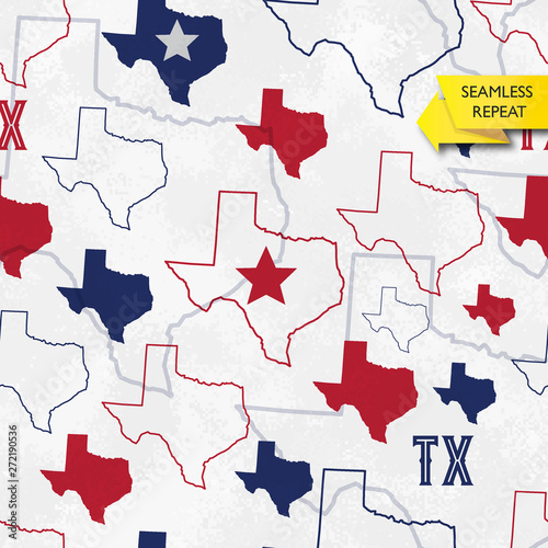 Texas Seamless Repeat - Red White and Blue