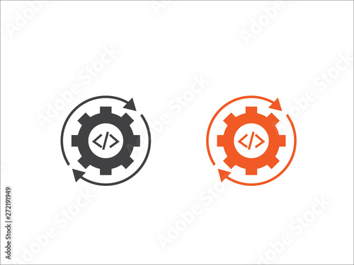 Developing, App and Coding , Setting icon vector isolated on white background.