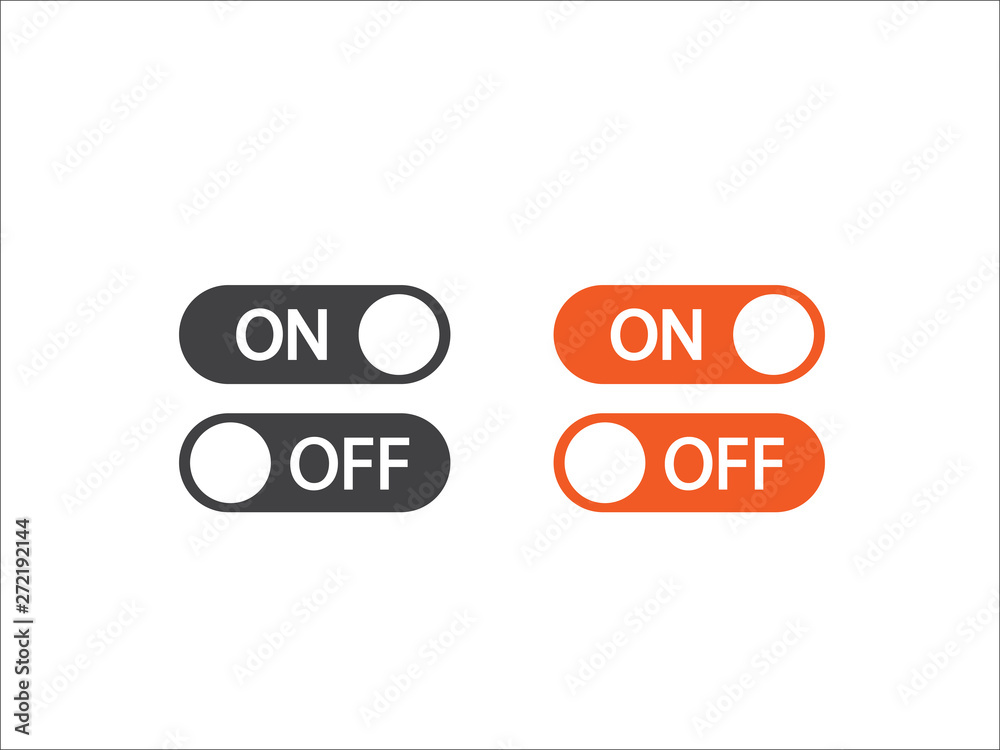 On off vector icon, switch symbol. Modern icon isolated on white background. On off vector icon, switch symbol. Modern icon isolated on white background.