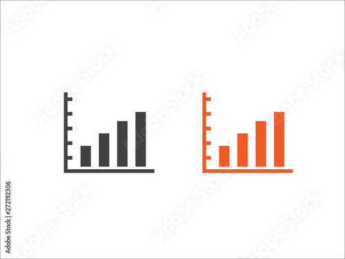 Graph bar graph vector icon growing graph vector icon isolated on white background.