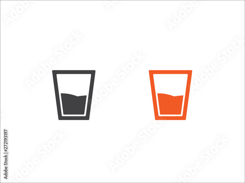 glass of water icon vector isolated on white background.