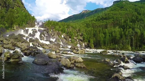 Waterfall Uchar. Altai mountains, Siberia, Russia photo