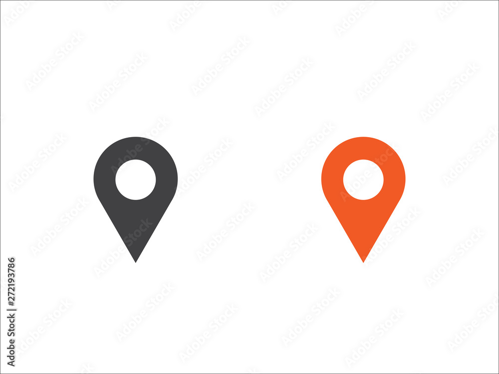 Location icon vector. Pin sign Isolated on white background. Location icon vector. Pin sign Isolated on white background.