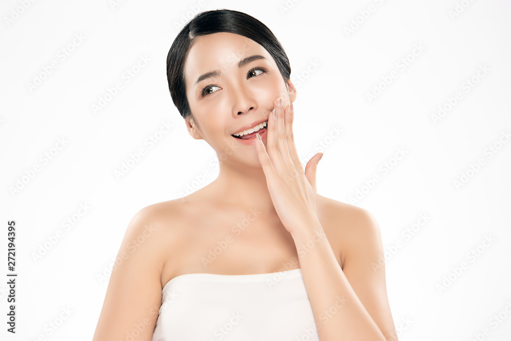Beautiful Young Asian Woman with Clean Fresh Skin, Beautiful Young Asian Woman with Clean Fresh Skin,