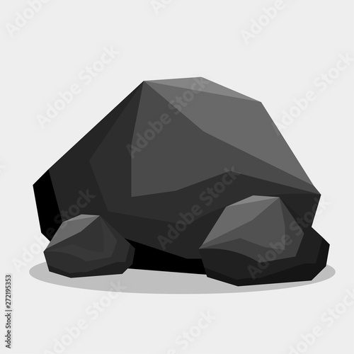 charcoal rock icon isolated vector illustration