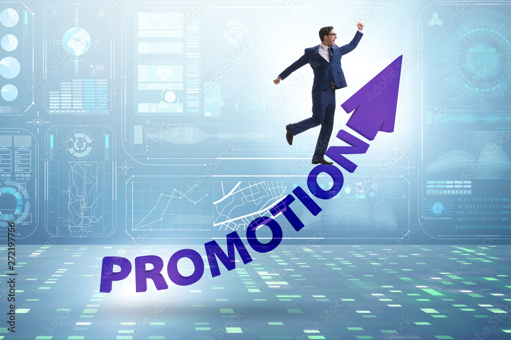 Employee in career promotion concept Employee in career promotion concept