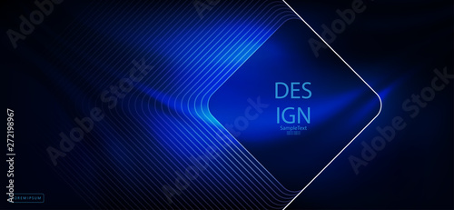 Abstract dark blue design with a square frame of thin stripes