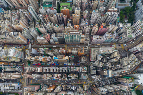 Top view of Hong Kong city photo