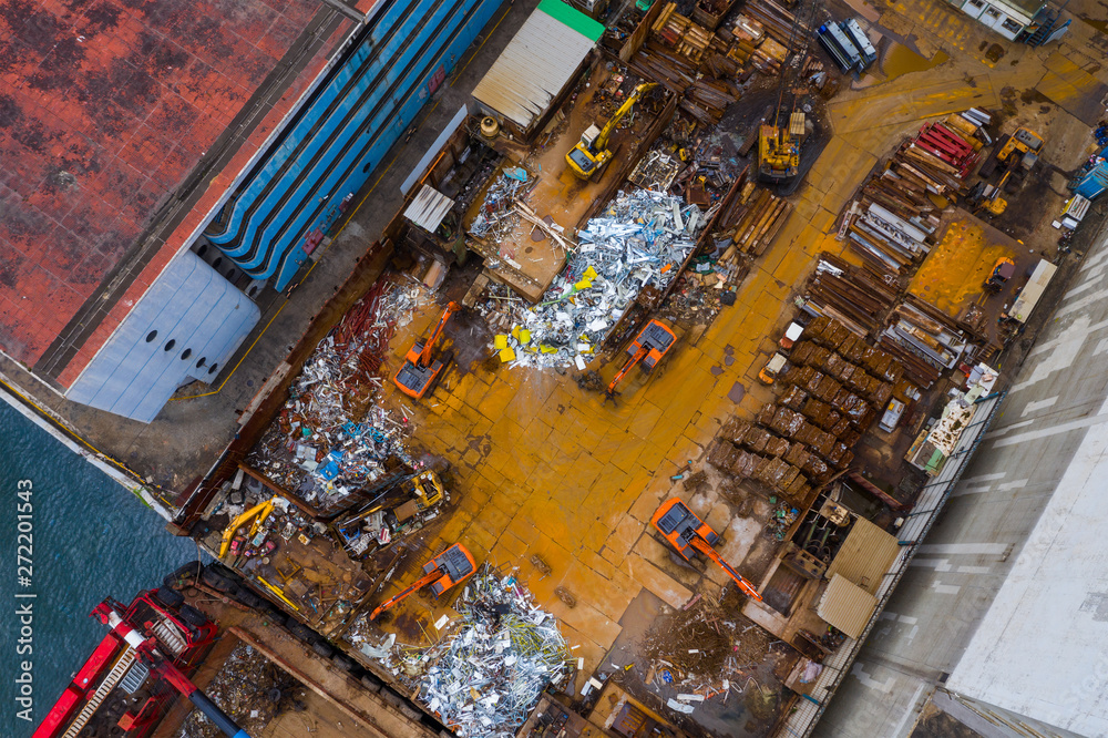 Top down view of waste recycle plant
