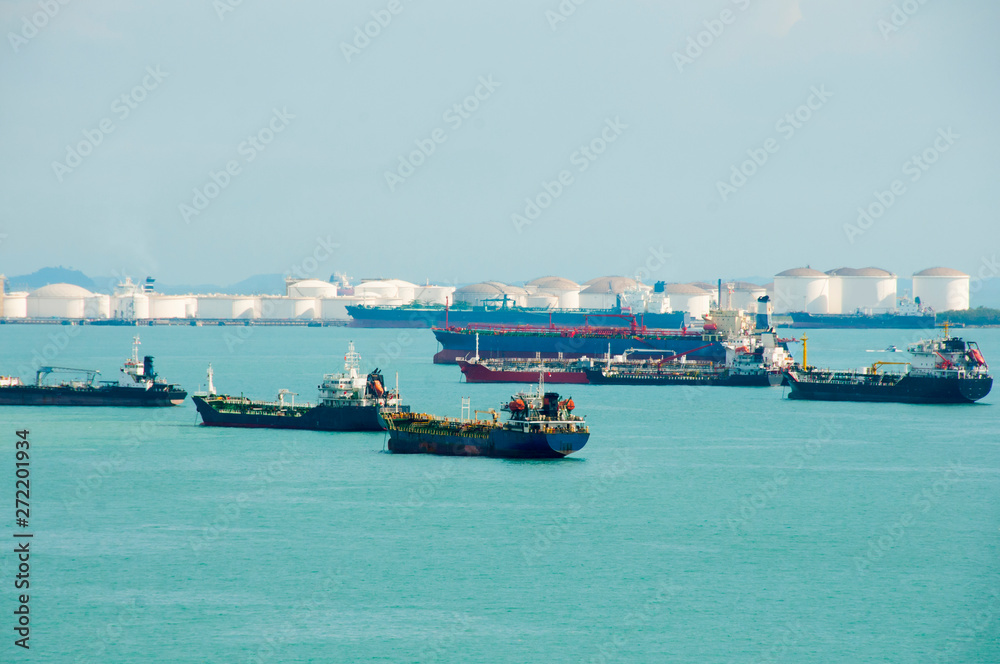 Tanker Ships in Singapore Strait