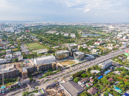 Aerial view Bangkok modern office building and living block © themorningglory