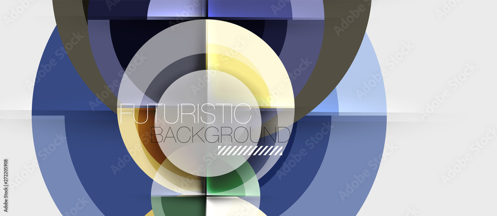 Fototapeta premium Geometric design abstract background - circles