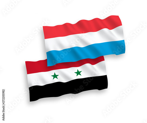 National vector fabric wave flags of Luxembourg and Syria isolated on white background. 1 to 2 proportion. Free Download National vector fabric wave flags of Luxembourg and Syria isolated on white background. 1 to 2 proportion. - GFXLoad