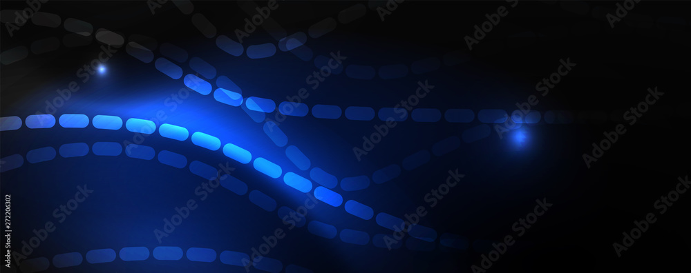 Smoky glowing waves in the dark. Dark abstract background with neon color light and wavy lines. Vector Smoky glowing waves in the dark. Dark abstract background with neon color light and wavy lines. Vector