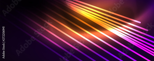 Color light with lines, outer space background, bright rays