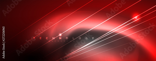 Color light with lines, outer space background, bright rays