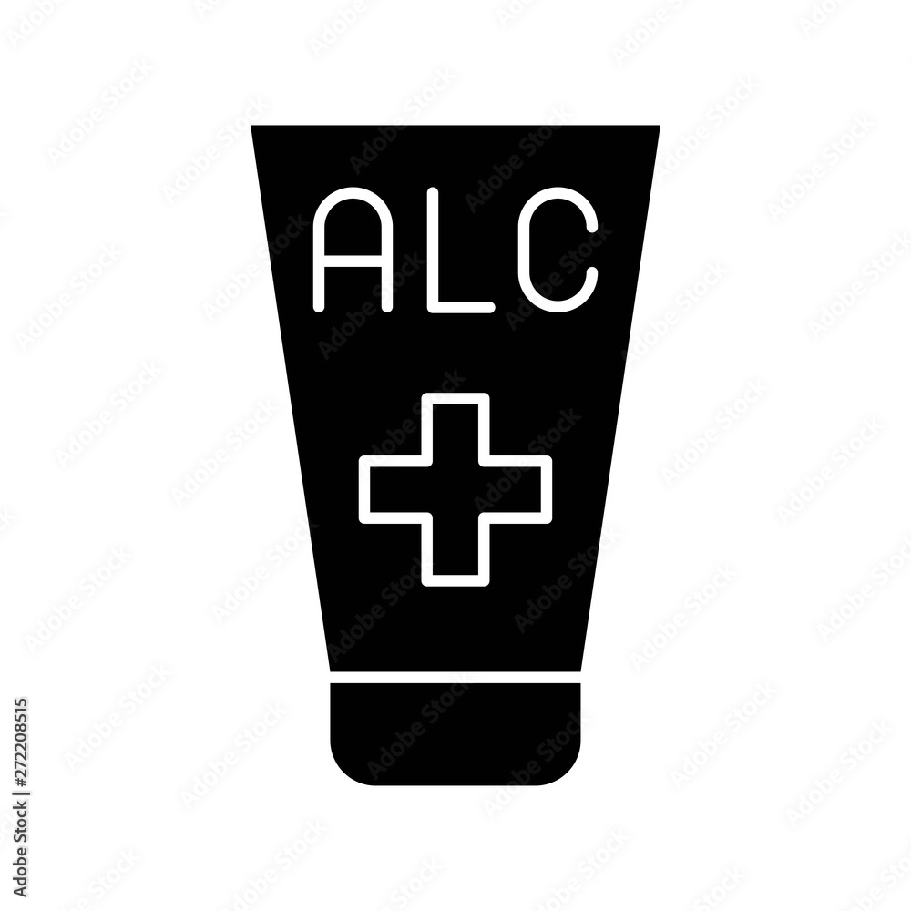 Obraz premium Hand sanitizer vector illustration, Hygiene solid style icon