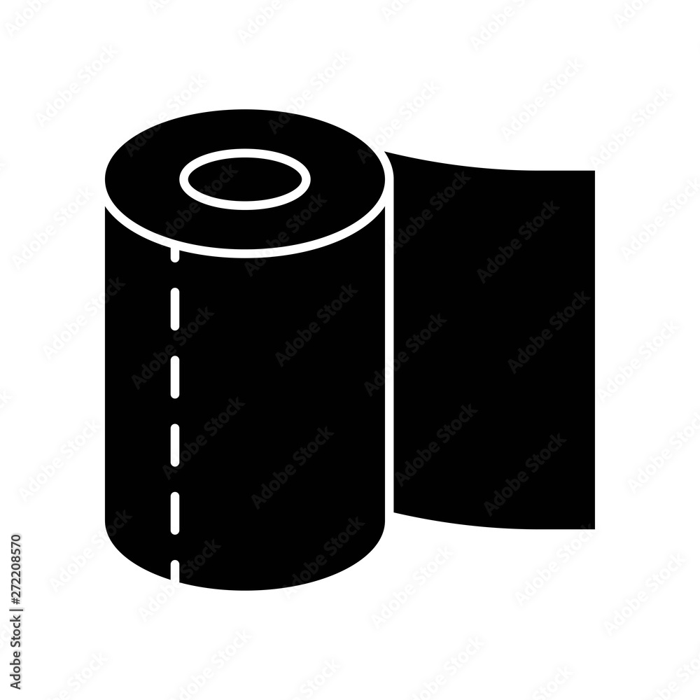 Tissue paper roll vector illustration, Hygiene solid style icon Tissue paper roll vector illustration, Hygiene solid style icon