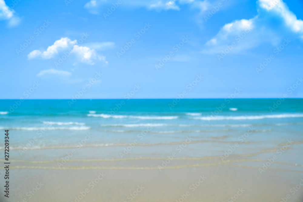 Beach blue ocean and sky background ,Summer Concept .