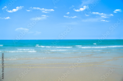 Beach blue ocean and sky background  Summer Concept .