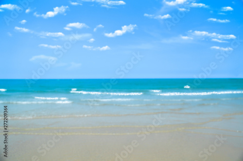 Beach blue ocean and sky background  Summer Concept .