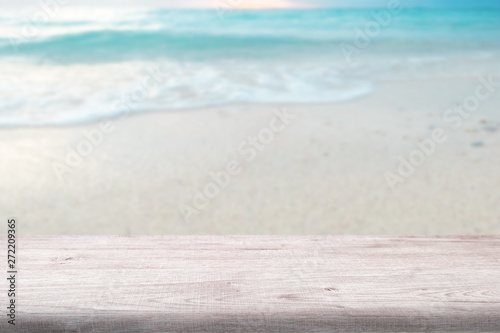Fototapeta Naklejka Na Ścianę i Meble -  Beach blue ocean and sky background ,Summer Concept .