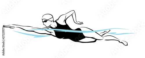 Female Swims Front Crawl