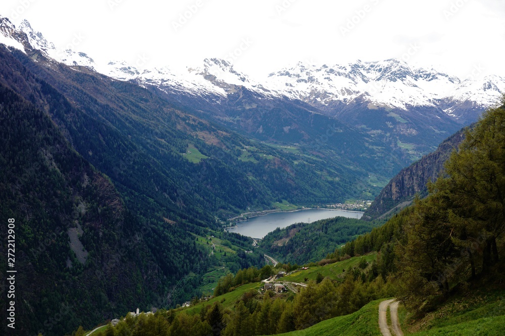 Scenic view in the swiss alps.