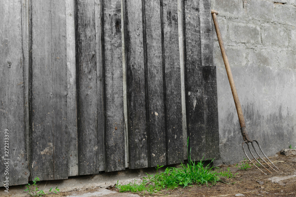 Fototapeta premium Pitchfork near the barn