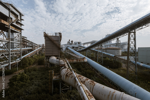 Industrial buildings in an abandoned factory