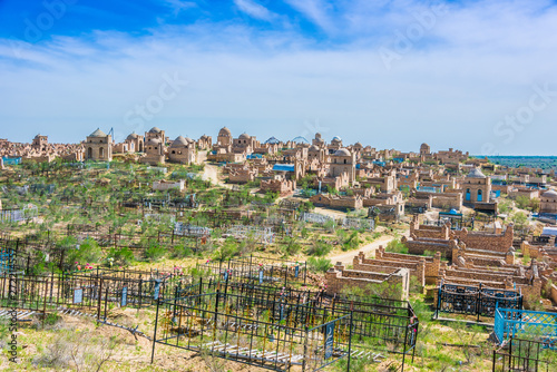 Mizdakhan cemetery around the city of Nukus, Uzbekistan photo