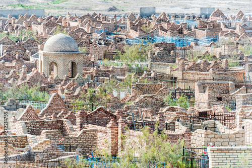 Mizdakhan cemetery around the city of Nukus, Uzbekistan photo