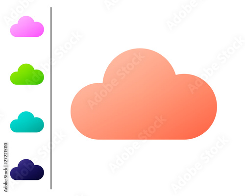 Coral Music streaming service icon isolated on white background. Sound cloud computing, online media streaming, online song, audio wave. Set color icons. Vector Illustration