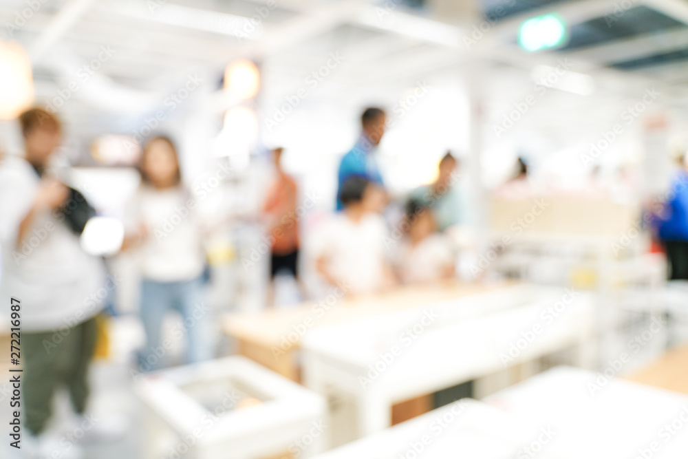 Fototapeta premium Supermarket blurred bokeh with people