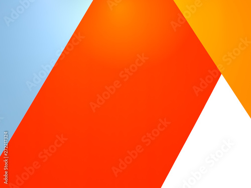 Shape of art triangle diagonal graphic design wall including blue, red, orange and white color background for graphic resource