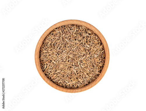 Dry cumin in bowl
