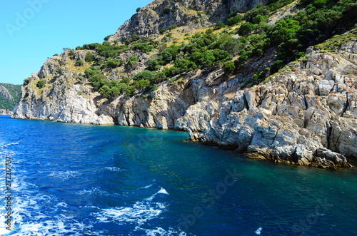 A boat trip on the Aegean Sea overlooking the islands