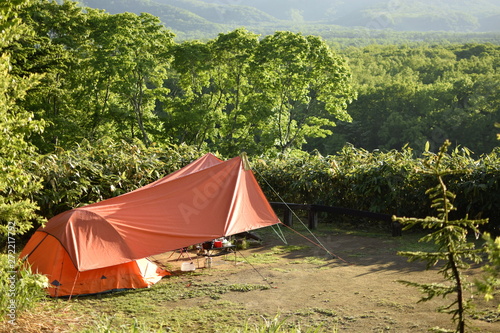 キャンプの朝