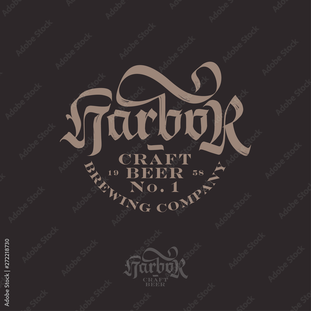 Harbor Craft Beer Logo. Brewing or Pub emblem. Letters composition. Vintage style. Harbor Craft Beer Logo. Brewing or Pub emblem. Letters composition. Vintage style.