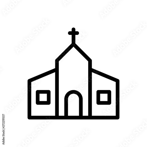 Chruch vector illustration, Easter line style icon photo