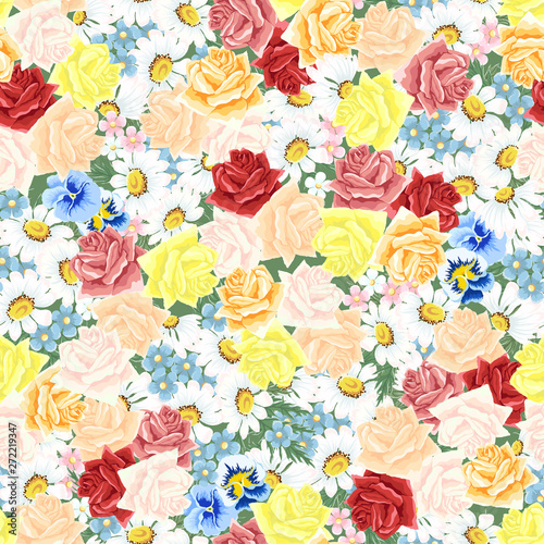 いろいろなお花のみっしり背景