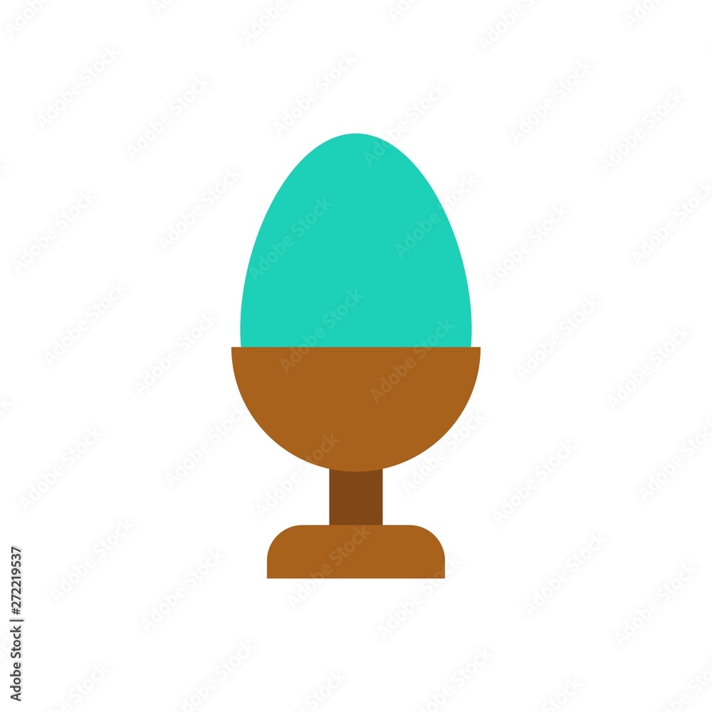 Boiled egg vector illustration, Easter flat style icon