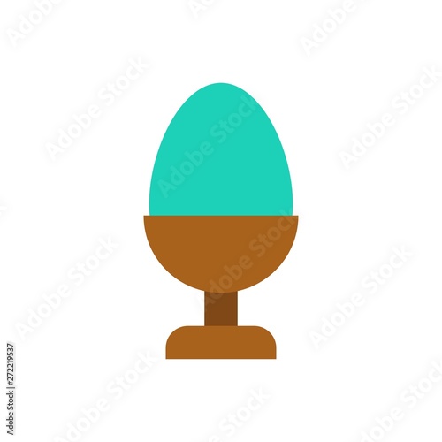 Obraz na płótnie Boiled egg vector illustration, Easter flat style icon w salonie