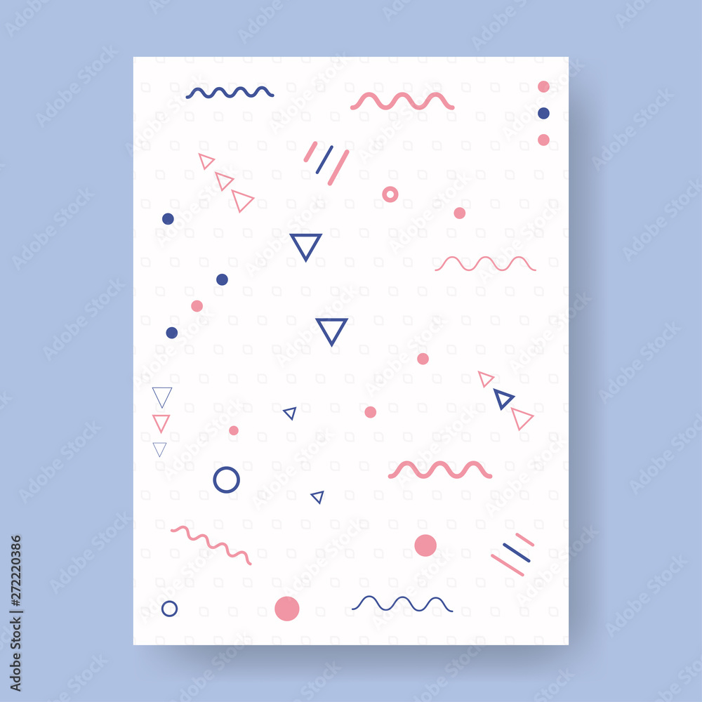 Memphis pattern 80's-90's styles  background.