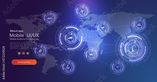 Internet, communication, travel, computer and kinds of technology for smart city conceptual. Internet of things icon innovation technology concept. Smart city wireless communication network IOT, ICT