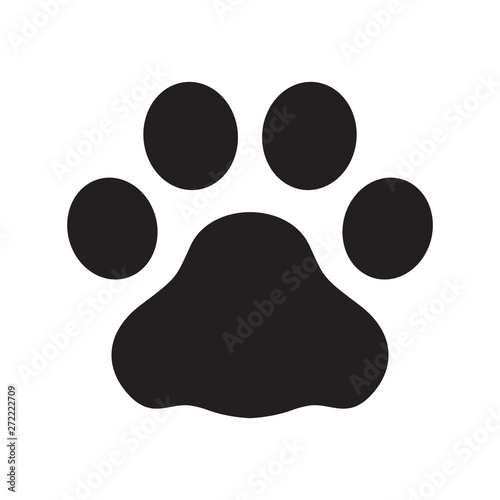 dog paw vector french bulldog icon cartoon character symbol illustration design