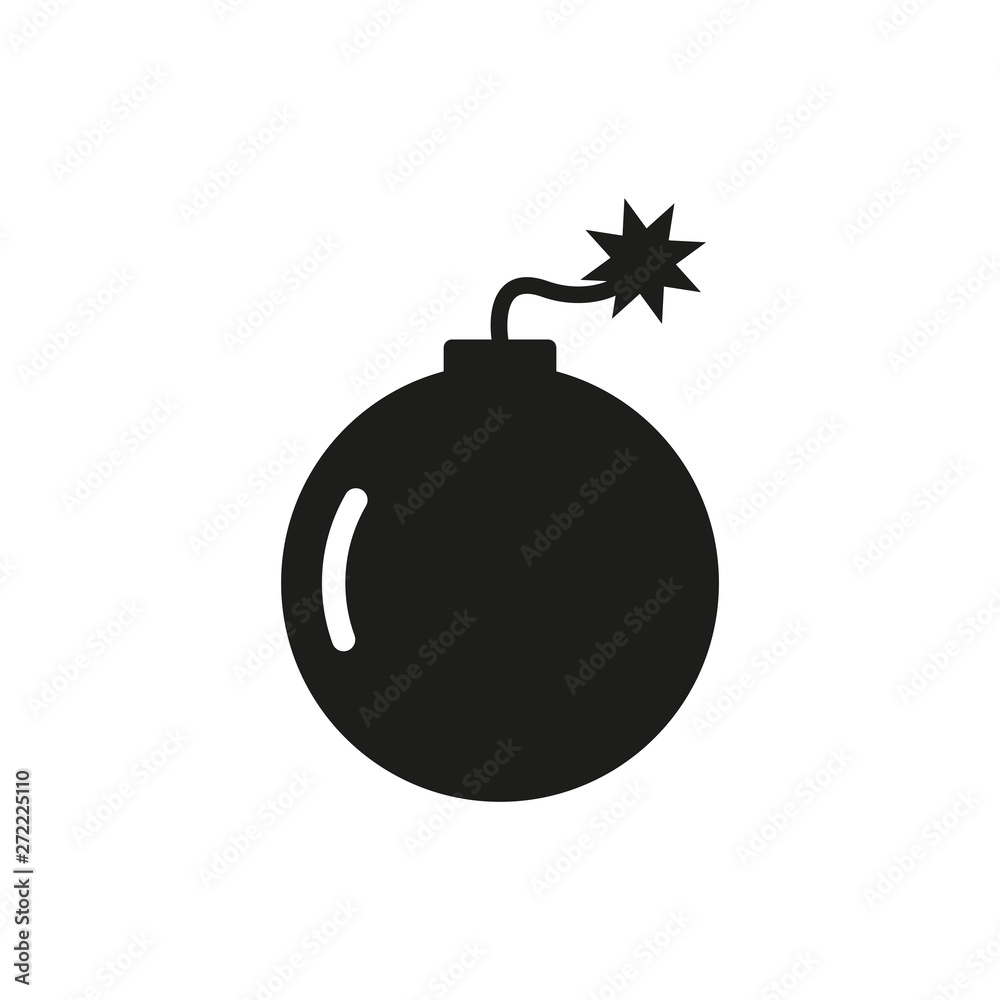 Bomb icon. Flat vector illustration Bomb icon. Flat vector illustration