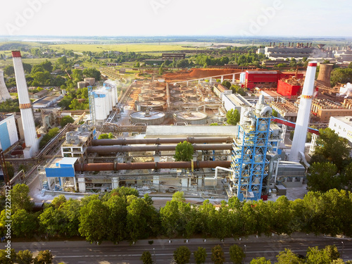 Alumina processing plant, aerial view photo