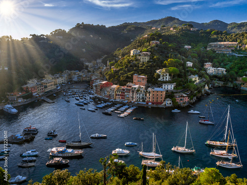 View at port in Portofino, Italy photo